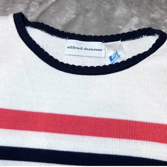 Alfred Dunner Sweater Womens XL Multi Colored Striped Knit Top Acrylic Casual - Picture 4 of 11